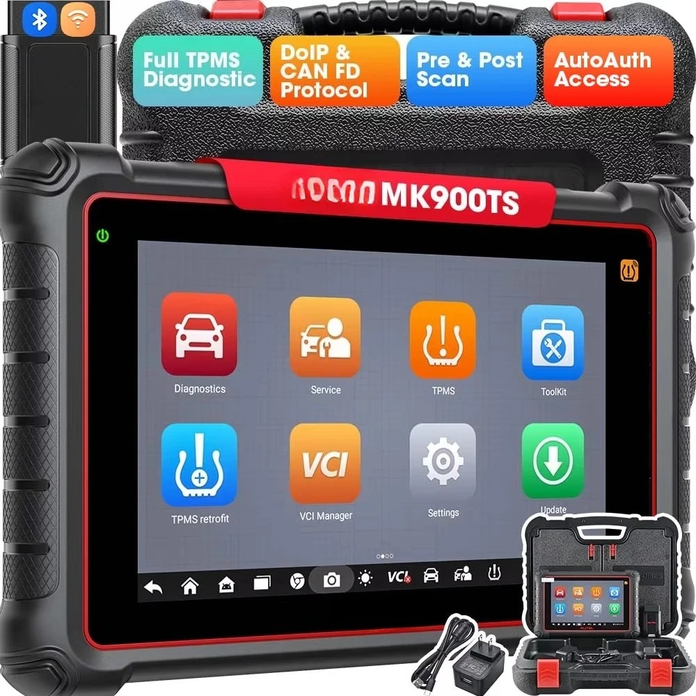AUTEL MaxiCOM MK900-TS Full TPMS Function Bidirectional Scan Tool As MP900TS 40+ Service OE Full Diagnose CAN FD&DoIP  FCA